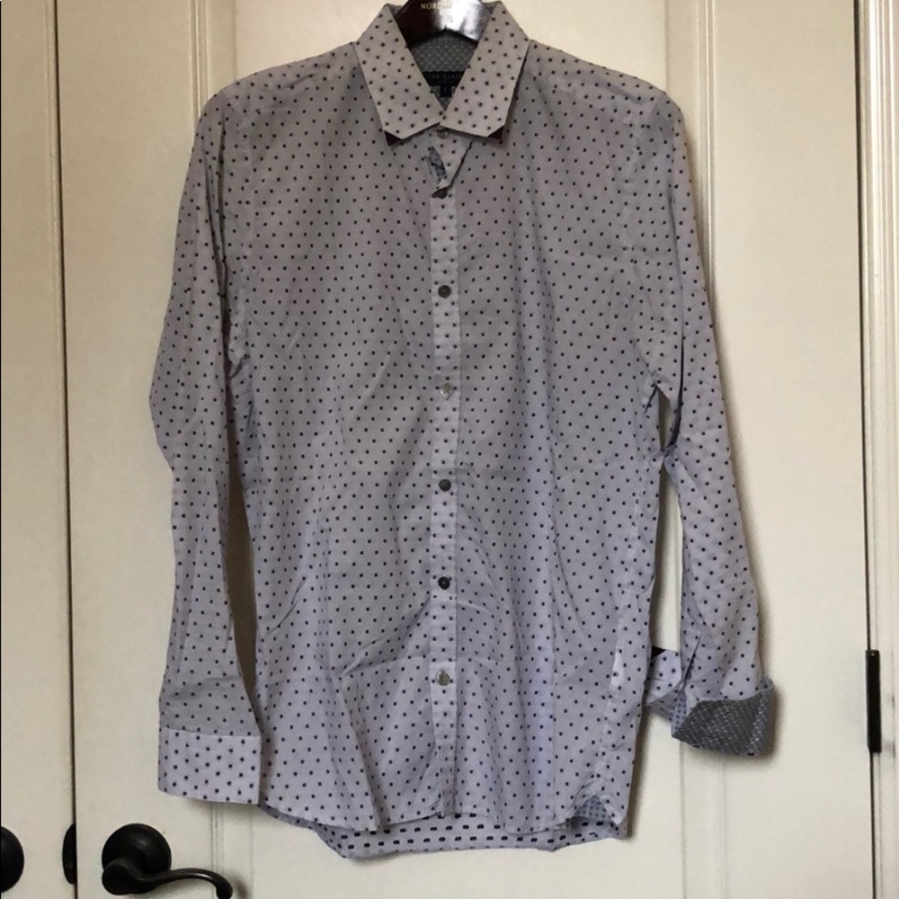 TED BAKER purple Polka dot shirt size 3 small